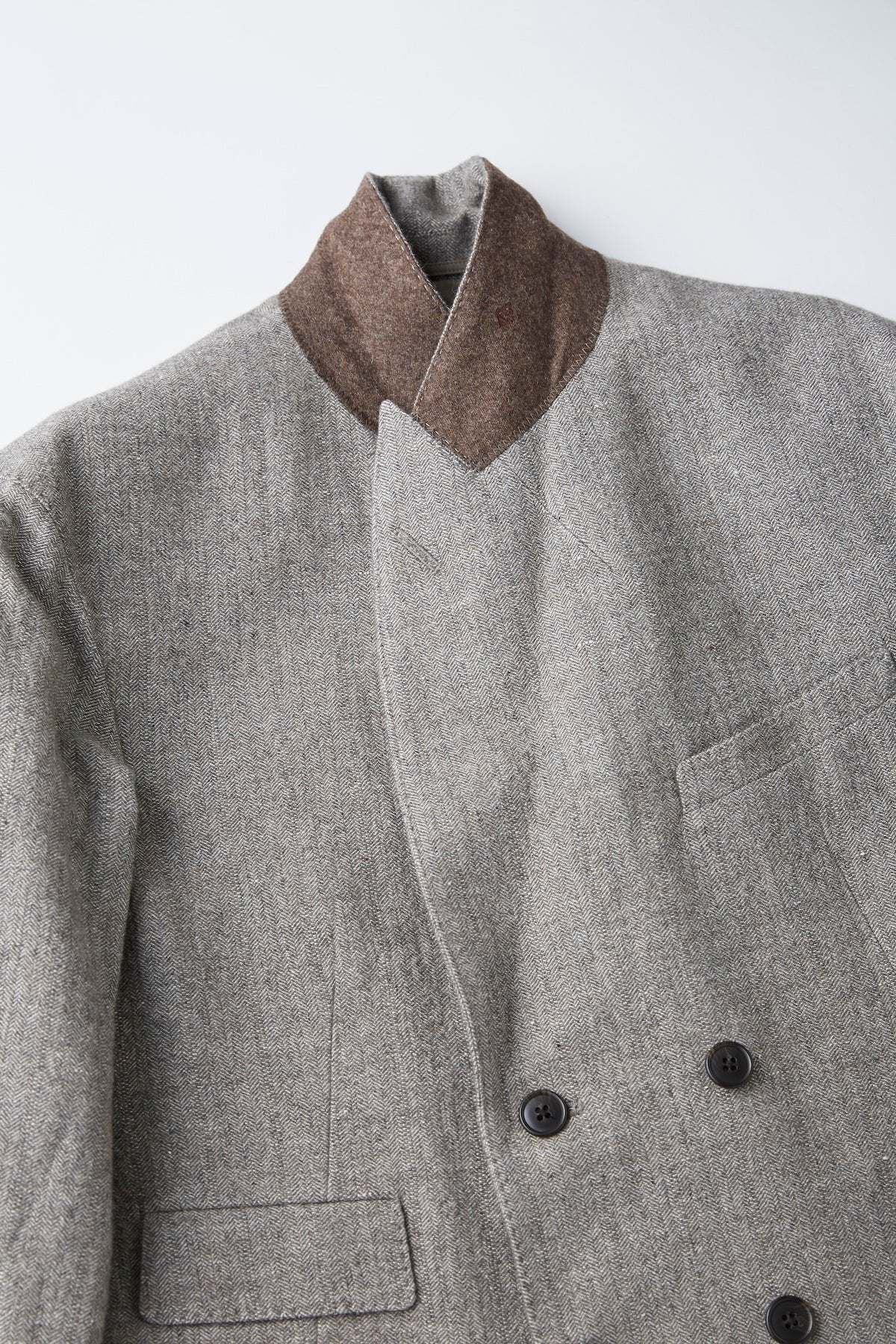 ○OLD JOE - DOUBLE-BREASTED SWING JACKET - FANCY HERRINGBONE