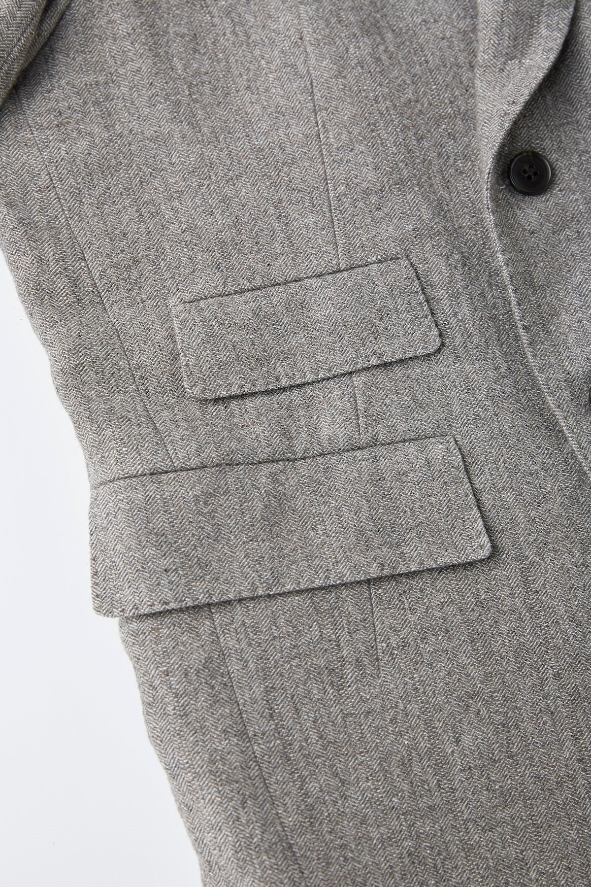 ○OLD JOE - DOUBLE-BREASTED SWING JACKET - FANCY HERRINGBONE