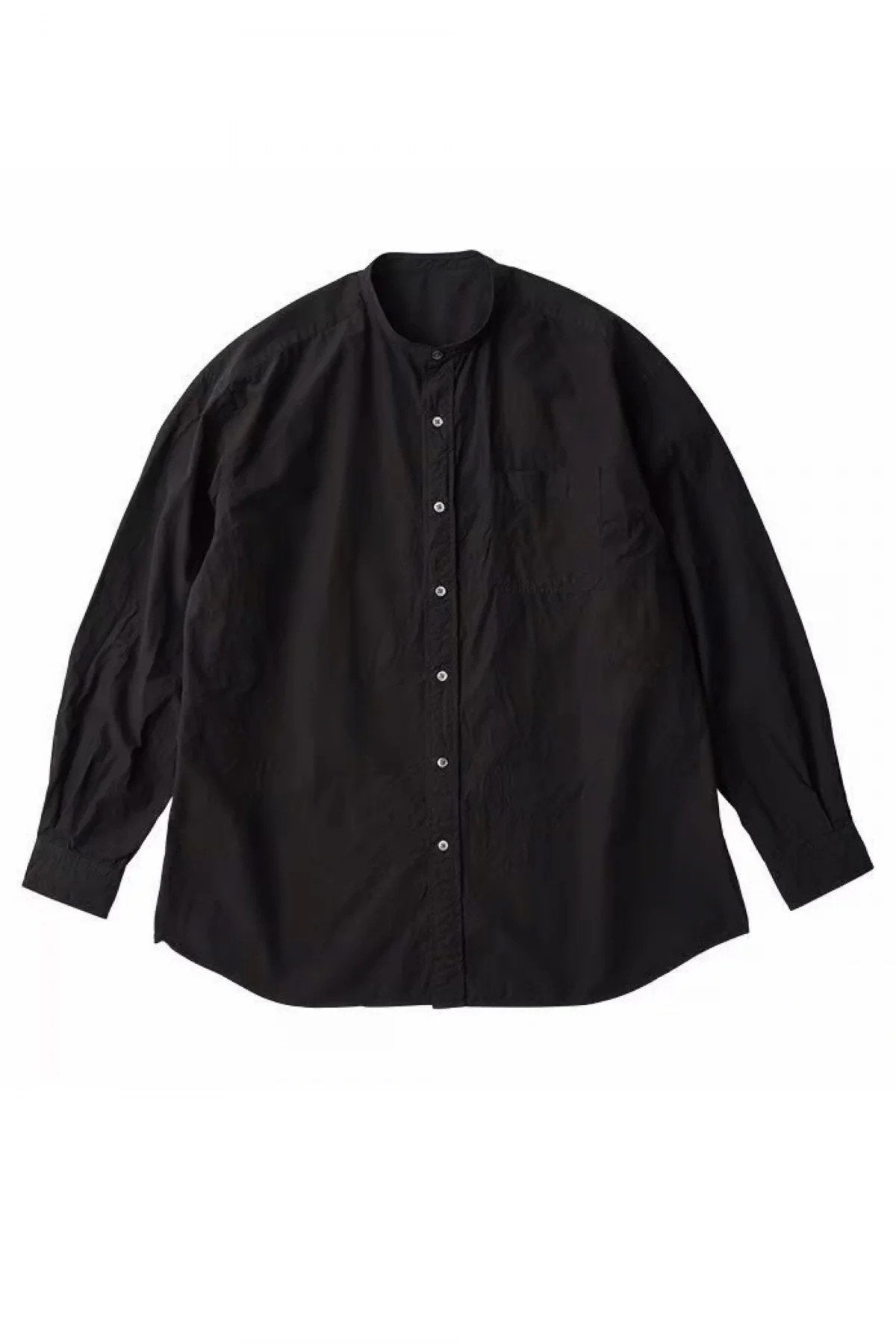 Porter Classic - STAND COLLAR SHIRT - BLACK