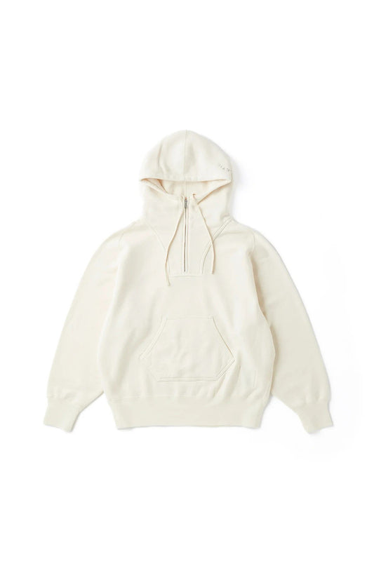 ○OLD JOE - QUATER ZIP ATHLETIC HOODIE - RAW WHITE