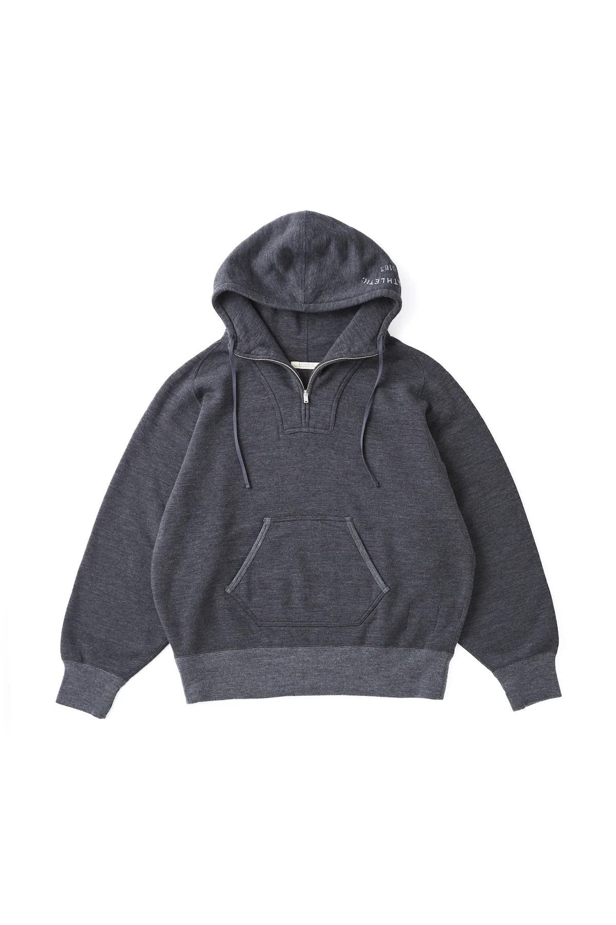 ○OLD JOE - QUATER ZIP ATHLETIC HOODIE - MAGNETIC GREY