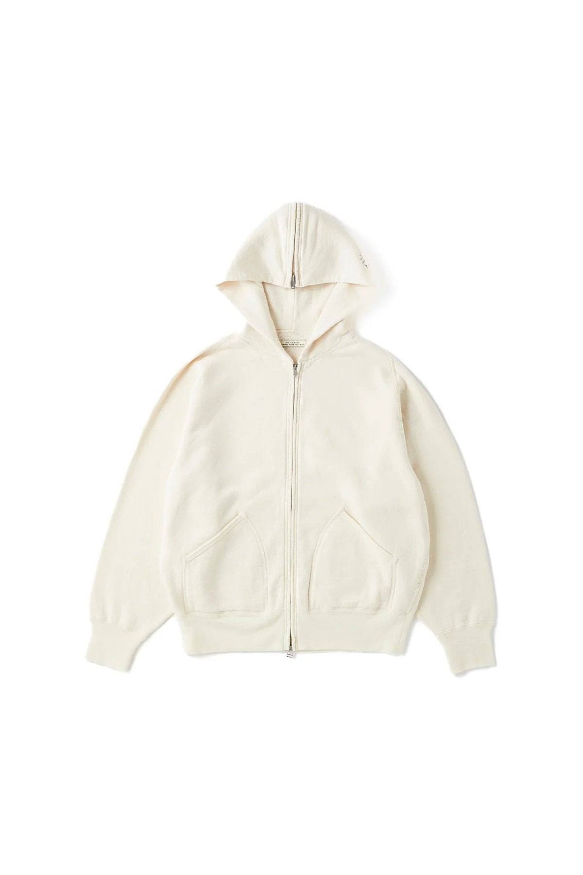 ○OLD JOE - ZIP-FRONT ATHLETIC HOODIE  - RAW WHITE