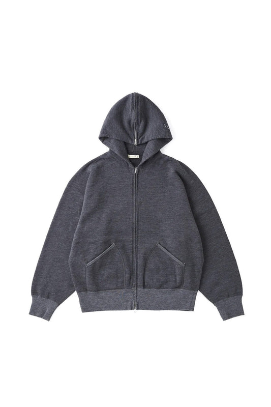 ○OLD JOE - ZIP-FRONT ATHLETIC HOODIE  - MAGNETIC GREY