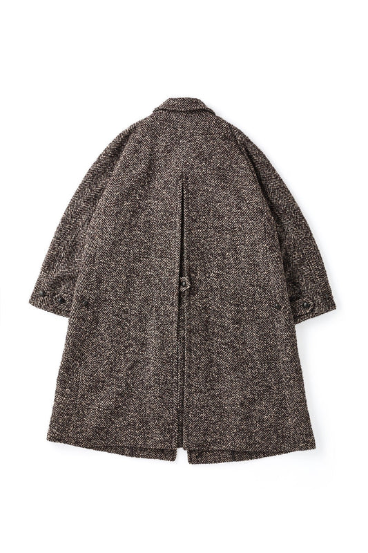 ○OLD JOE - SLIT-BACK GENTS COAT - COFFEE HERINGBONE