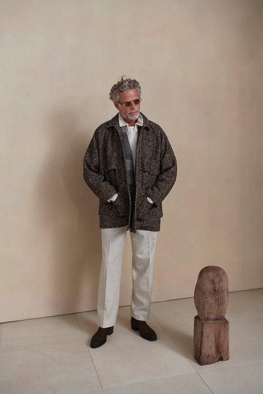 ○OLD JOE - FIELD-STREAM JACKET - COFFEE  HERRINGBONE