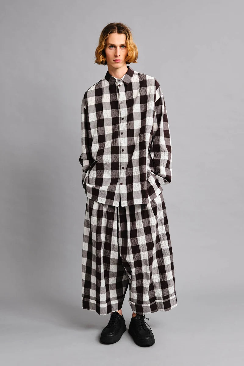 toogood - THE BAKER TROUSER TABLECLOTH GINGHAM - COFFEE