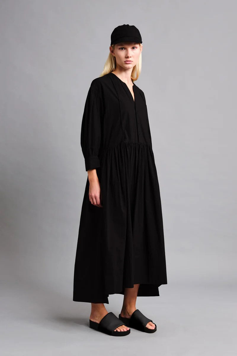 toogood - THE COOK DRESS PAPERY POPLIN - FLINT