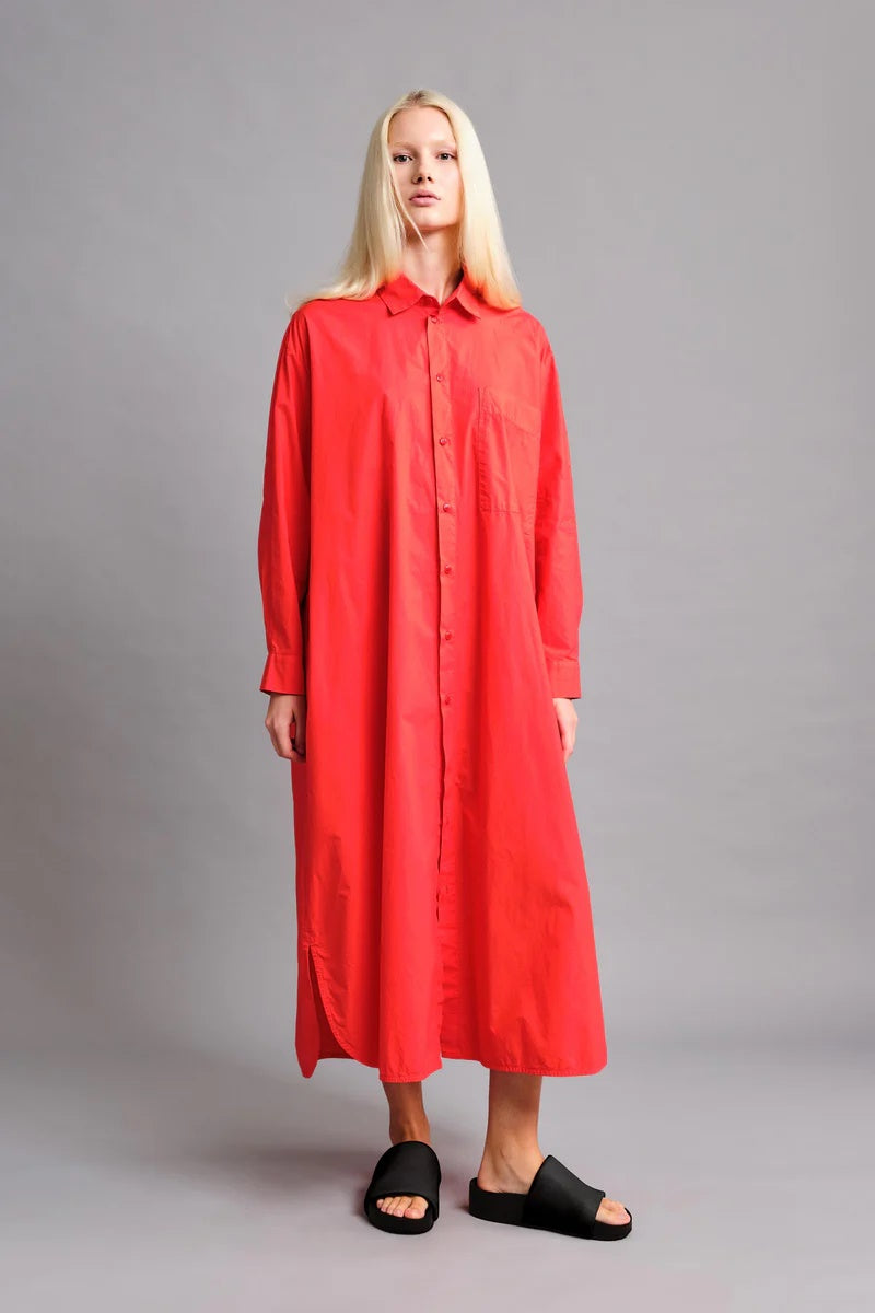 toogood - THE PAINTER DRESS POPLIN - TOMATO