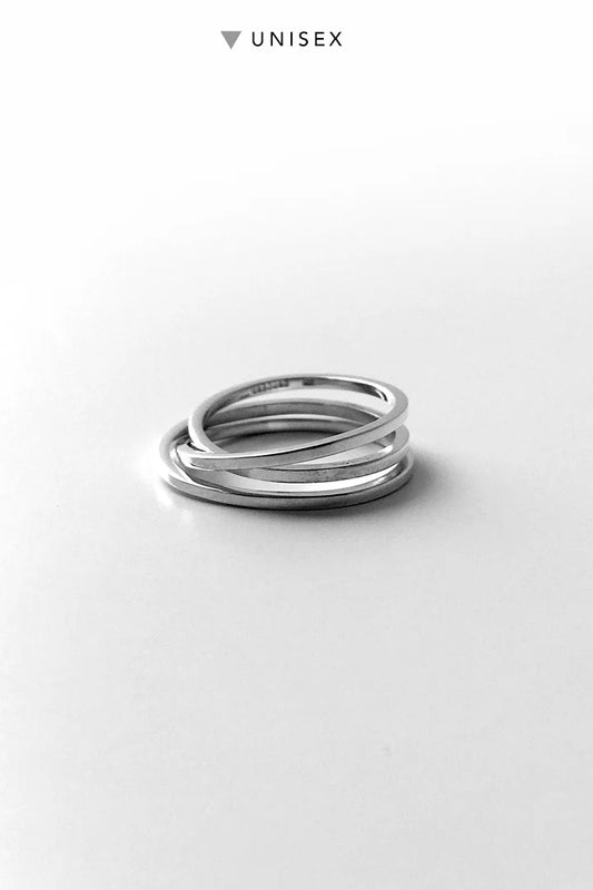 DAN TOMIMATSU - BAND TRIPPLE RING - SILVER