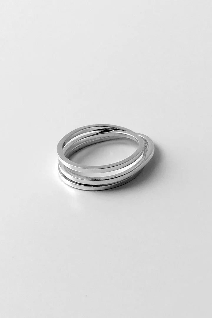 DAN TOMIMATSU - BAND TRIPPLE RING - SILVER