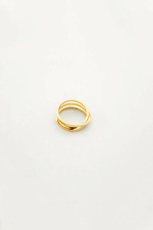 DAN TOMIMATSU - BAND TRIPPLE RING - K18 YELLOW GOLD