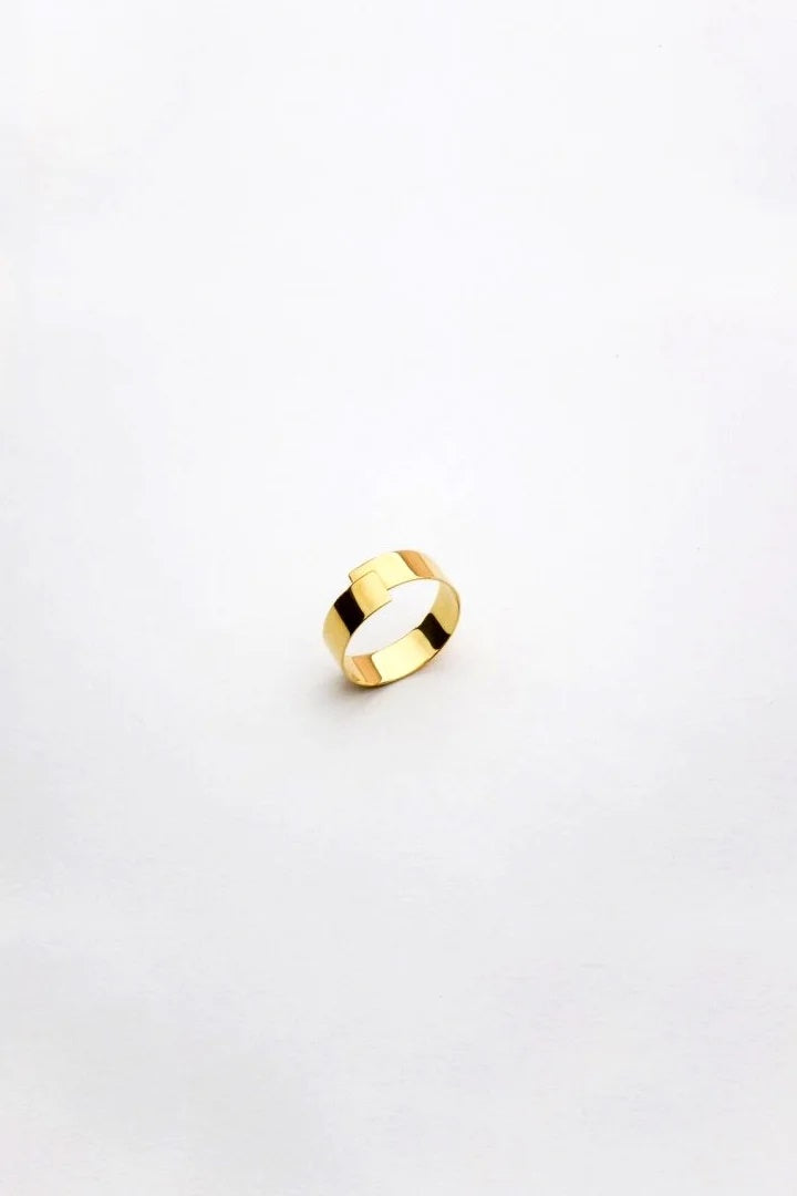 DAN TOMIMATSU - TAPE RING SHORT - K18 YELLOW GOLD