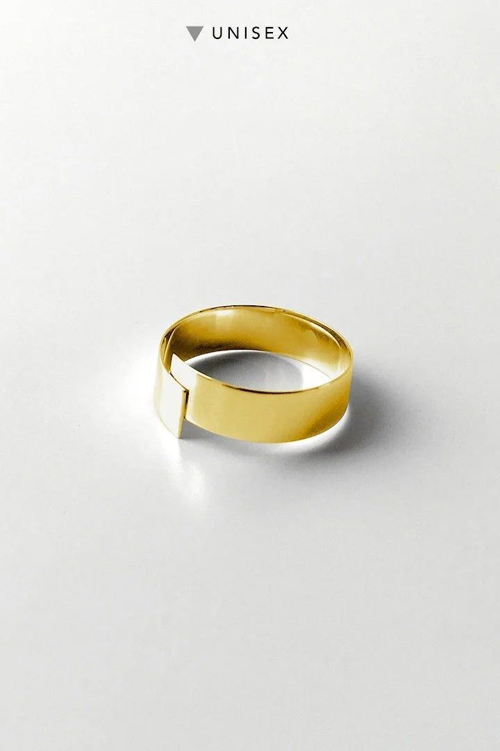 DAN TOMIMATSU - TAPE RING SHORT - K18 YELLOW GOLD