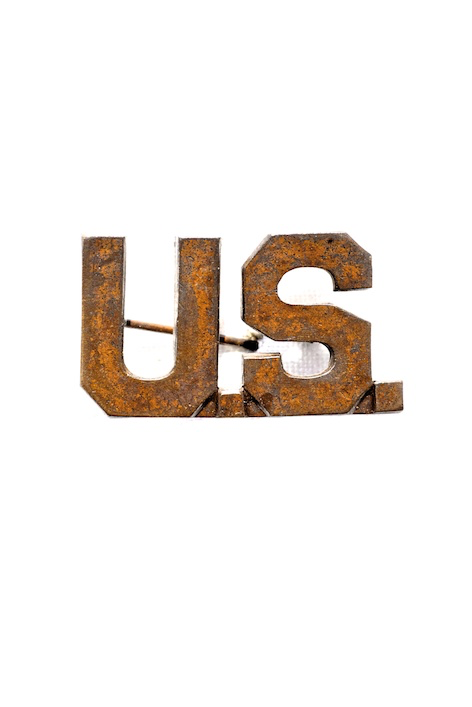 WW1 US ARMY "U.S." BRONZE PIN - 003