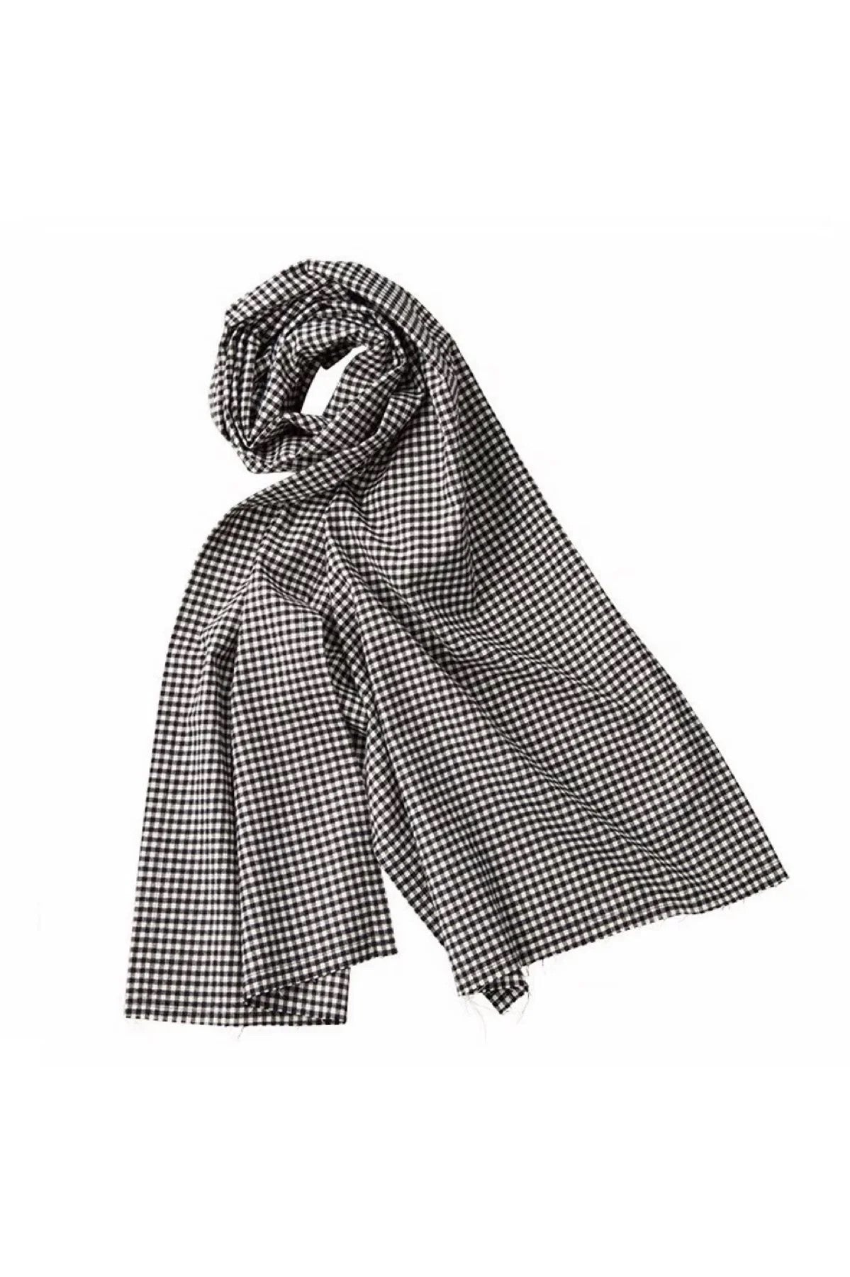 Porter Classic - FLANNEL GINGHAM STOLE - BLACK