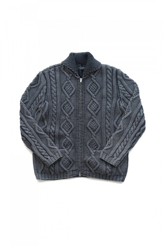 OLD JOE - FADED COWICHAN SWEATER - FADE BLACK