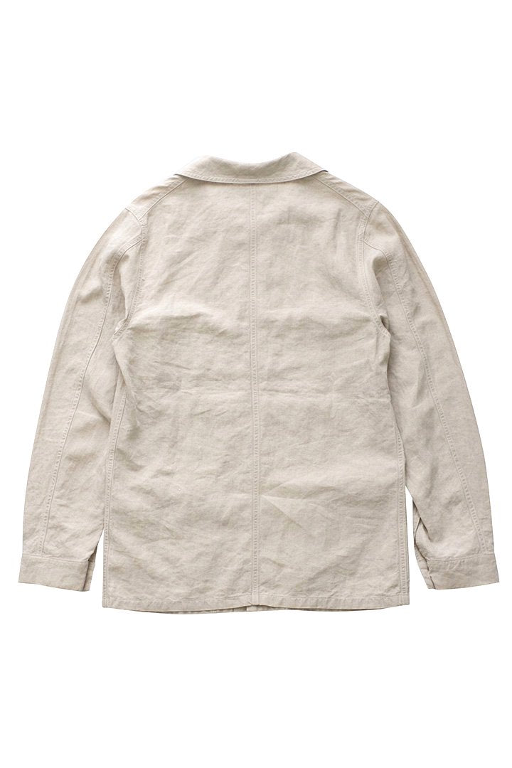 OLD JOE - HIGH COUNT LINEN CHORE JACKET - ECRU