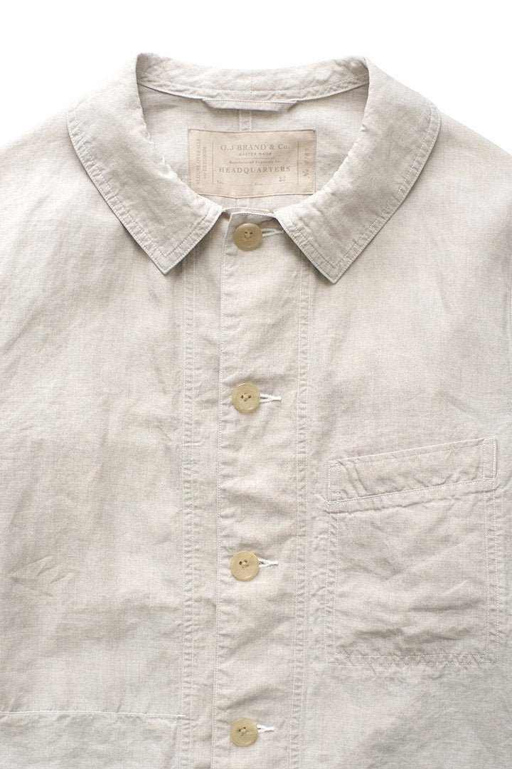 OLD JOE - HIGH COUNT LINEN CHORE JACKET - ECRU