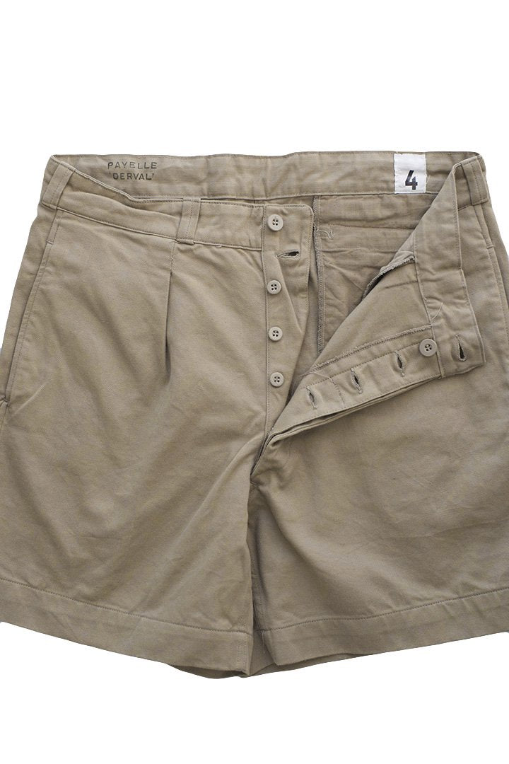 VINTAGE FRENCH MILITARY CHINO SHORTS - KHAKI