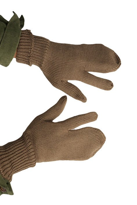 1944 WW2 BRITISH ARMY 3SEPARATE FINGERS LOW GAGE WOOLEN PISTOLE GLOVES