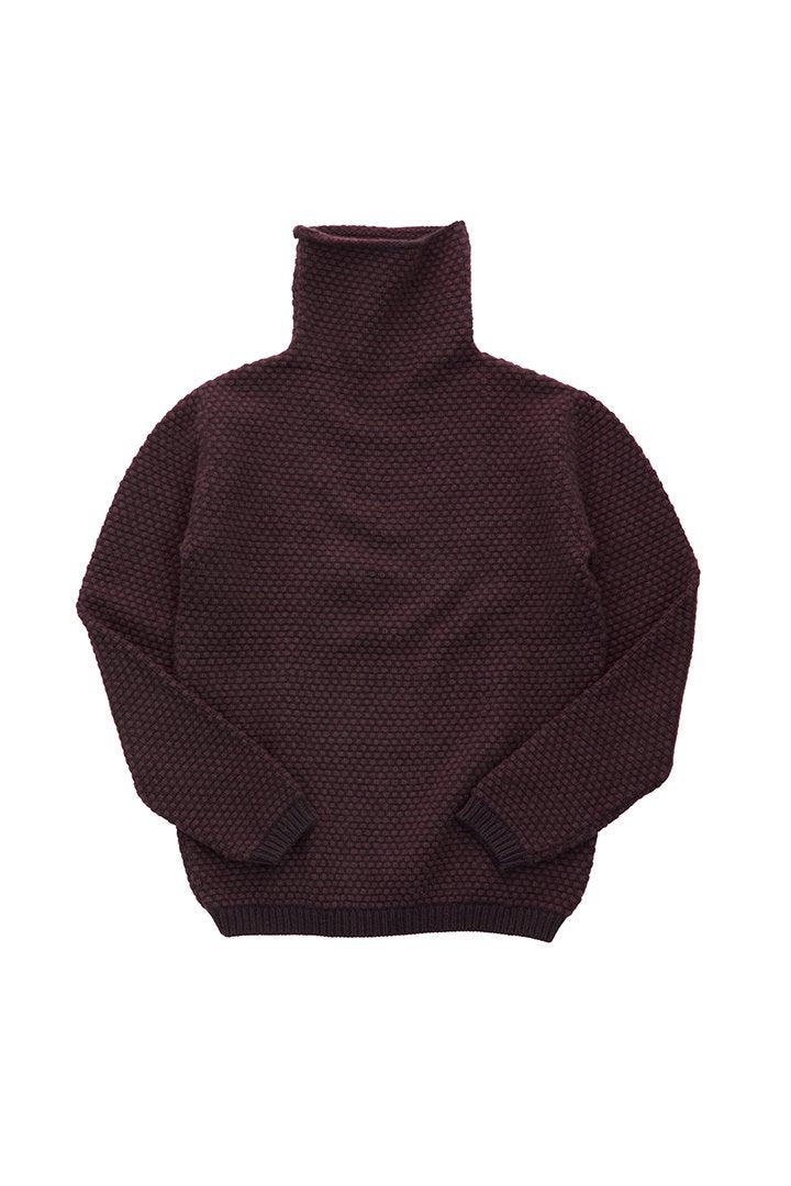 humoresque ★★★ - CASHMERE TURTLE NECK KANOKO “Phaeton Exclusive” - PURPLE BROWN