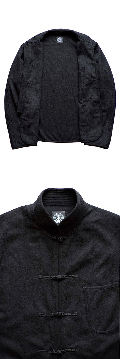 Porter Classic ★★★ - CASHMERE CHINESE JACKET - BLACK - EXCLUSIVE