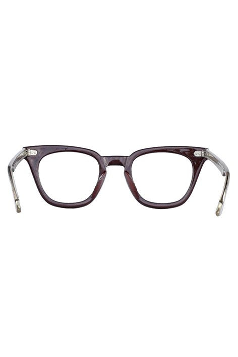 1950s BAUSCH&LOMB B&L FLAT CROSS EYEGLASS - CHOCOLATE BROWN × CLEAR - OPT-023