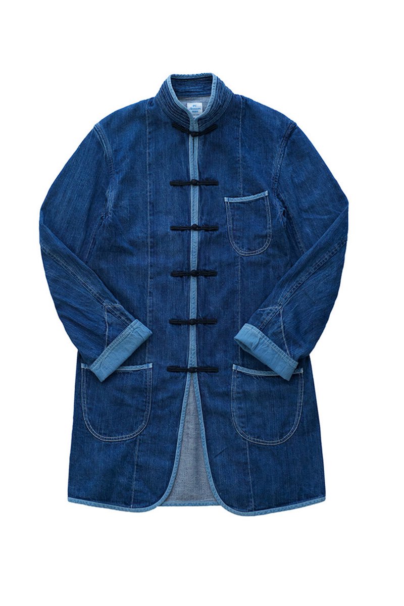 Porter Classic ★★★ - SUMMER DENIM CHINESE COAT - KANAZAWA EXCLUSIVE