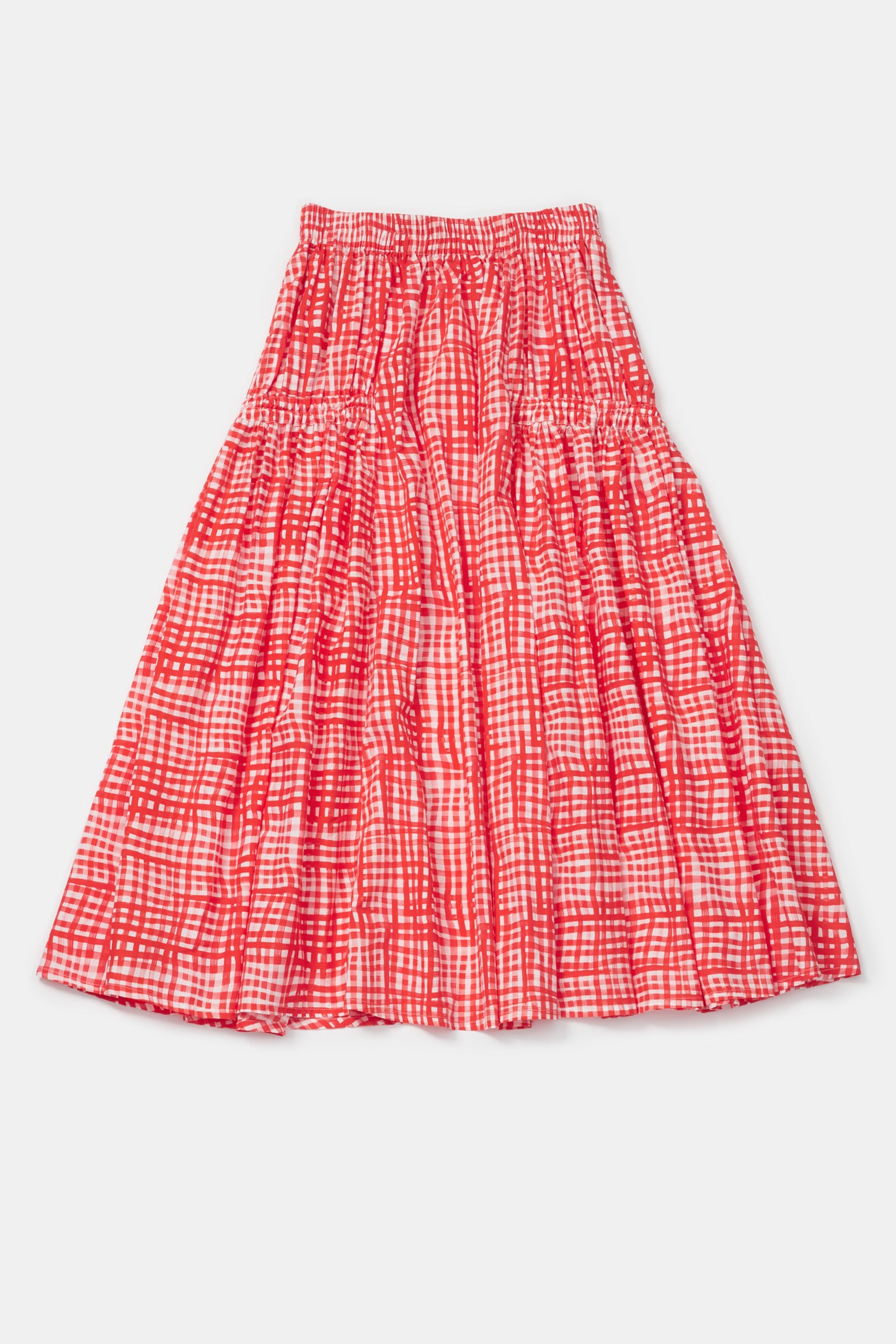 toogood - THE HARVESTER SKIRT PAINTED CHECK - JAM