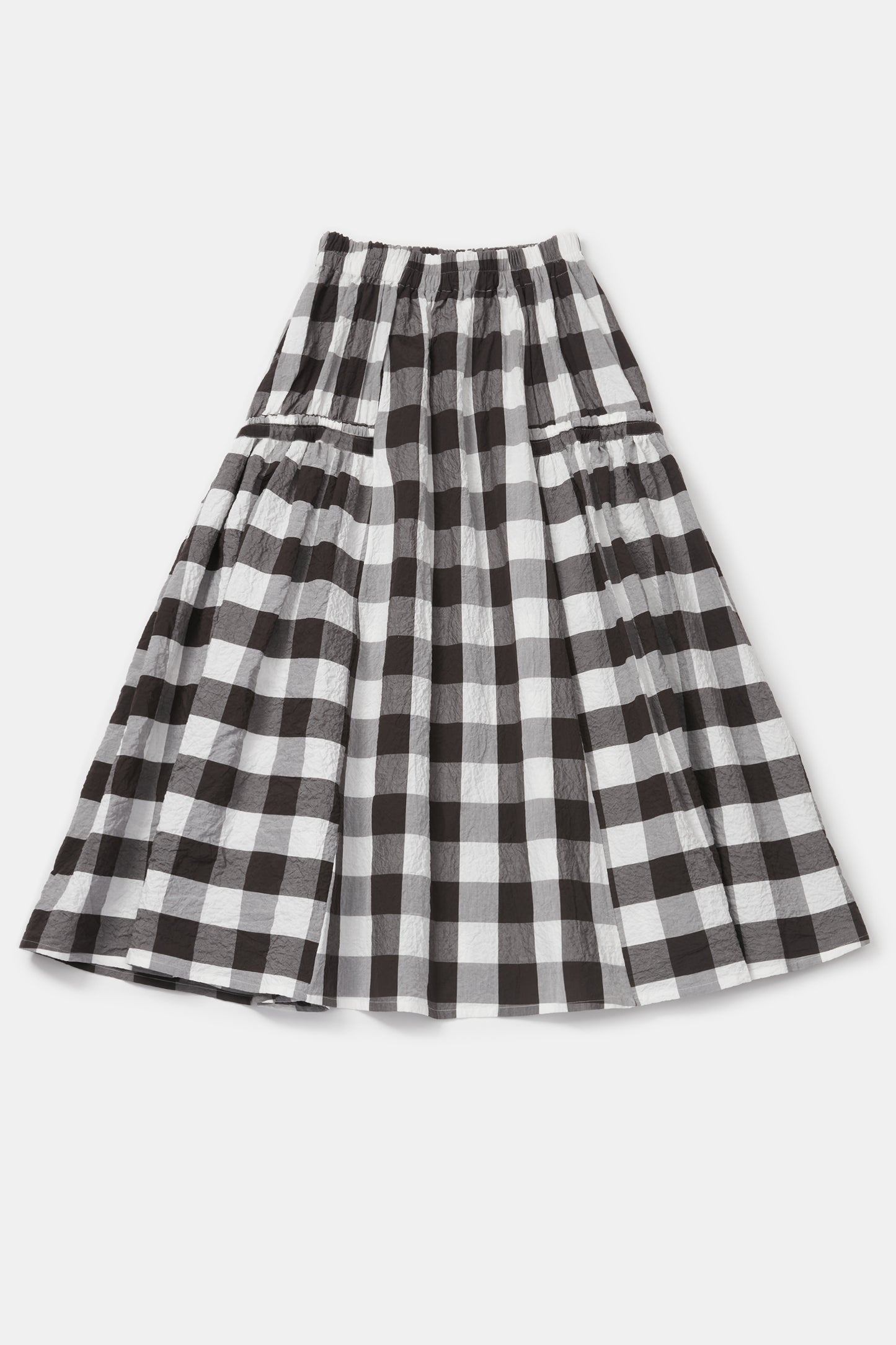 toogood - THE HARVESTER SKIRT TABLECLOTH GINGHAM - COFFEE