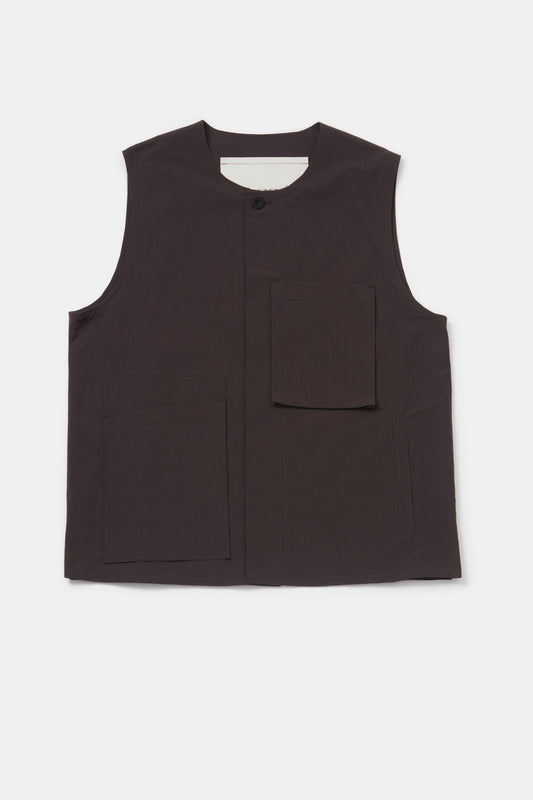 toogood - THE TINKER GILET FINE RIPSTOP COTTON - COFFEE